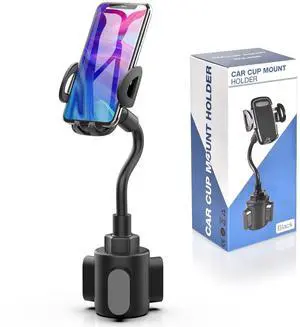 _Mega Brand  for Your Car, Cup Holder Phone Mount, Universal Adjustable Gooseneck Cup Holder Cradle Car Mount for iPhone 16/15/14/13/12/11/Pro Max/X/Xs/XsMax/8/8Plus,Samsung,Huawei,LG, Sony