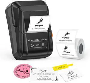 _Mega Brand T50M Pro Bluetooth Label Maker Machine with Tape, Wide Waterproof Label, Versatile App with 40 Fonts and 450+ Icons, Inkless Labeler for Home, Kitchen, School, Office Organization, Black