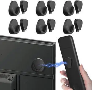 _Mega Brand 6 Pack Magnetic Remote Control Holder Wall Mount,Convenient and Stylish TV Remote Organizer for Home Office School Supply Storage,No Drilling, Strong Magnet (Black)
