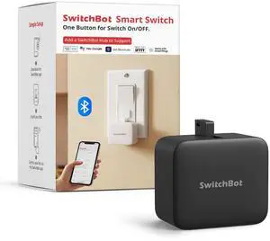_Mega Brand Smart Switch Button Pusher - Bluetooth Fingerbot for Rocker Switch/One-Way Button, Automatic Light Switch, Timer and APP Control, Works with Alexa When Paired with _Mega Brand Hub (Black)