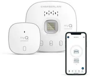 _Mega Brand Smart Garage Control - Wireless Garage Hub and Sensor with Wifi & Bluetooth - Smartphone Controlled, myQ-G0401-ES, White