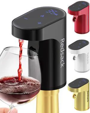 _Mega Brand Smart Digital Wine Dispenser for Home Bar & Electric Aerator with Auto Stop, 1-999ML Quantitative Pour & Hands-Free Sensor for Wine, Whiskey, Spirits - Ideal Gift for Men, Dad, Him (Black)