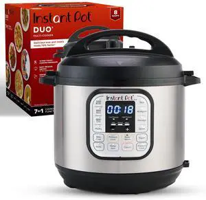 _Mega Brand  Duo 7-in-1 Electric Pressure Cooker, Slow Cooker, Rice Cooker, Steamer, Sauté, Yogurt Maker, Warmer & Sterilizer, Includes App With Over 800 Recipes, Stainless Steel, 8 Quart