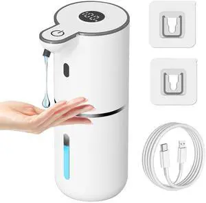 _Mega Brand Automatic Liquid Soap Dispenser Touchless, USB Rechargeable Smart Hand Soap Dispenser, 6-Level Adjustable, 12.8oz/380mL Wall Mounted for Bathroom Kitchen Dish Soap