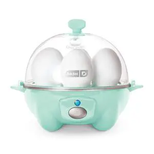 _Mega Brand Rapid Egg Cooker: 6 Egg Capacity Electric Egg Cooker for Hard Boiled Eggs, Poached Eggs, Scrambled Eggs, or Omelets with Auto Shut Off Feature - Aqua, 5.5 Inch (DEC005AQ)