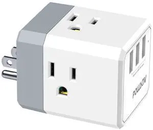 _Mega Brand 3-Outlet USB Wall Charger and Extender with 3-Way Splitter, ETL Listed - for Home, Office, Cruise Ship