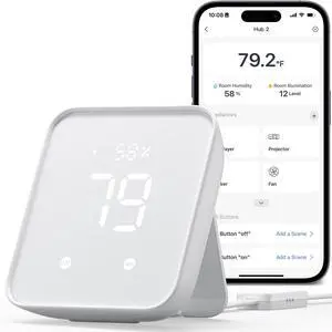 Hub 2 (2nd Gen), work as a WiFi Thermometer Hygrometer, IR Remote Control, Smart Remote and Light Sensor, Link  to Wi-Fi (Support 2.4GHz), Compatible with Alexa&Google Assistant
