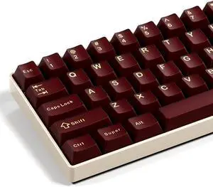 _Mega Brand XVX Red Keycaps, Double Shot PBT Keycap Set 75 Percent, Cherry Profile Keyboard Keycaps Compatibility with ANSI Layout MX Switches Mechanical Keyboard