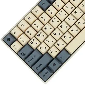 _Mega Brand 145 Apricot Yellow Korean Dye-Sub Mac Keycaps Thick PBT Cherry Profile Key caps for TKL 61 64 68 75 87 96 104 108 GMMK MX Mechanical Keyboard