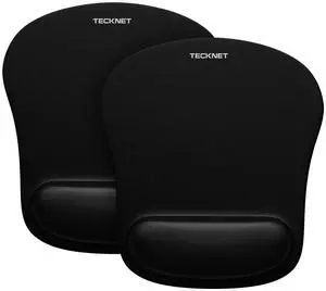 _Mega Brand 2 Pack Mouse Pad with Wrist Support, Ergonomic Gaming Mouse Pad Pain Relief, Portable Comfortable Mousepad for Computer, Laptop, Office, Home Non-Slip Base, Waterproof Surface - Black