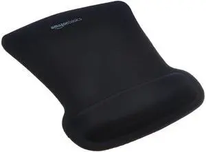 _Mega Brand  Irregular Ergonomic Gel Computer Mouse Pad with Wrist Rest for Pain Relief, 10.1L x 8.1W inches, Black