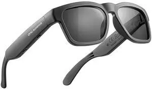 _Mega Brand  Smart Glasses,Polarized Sunglasses with Bluetooth Speaker,Athletic/Outdoor UV Protection and Voice Control,Unisex (Grey Lens)