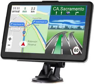 _Mega Brand GPS Navigation for Car Truck Navigator Latest Maps 7 Inch Touch Screen Vehicle GPS Commercial Trucker Navigation Voice Speeding Warning Free Lifetime Update of World Maps
