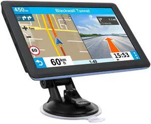 _Mega BrandNavigator for Car Truck RV, Latest 2025 Map, 7 inch Touch Screen Real Voice Spoken Turn-by-Turn Direction Reminding Navigation System for Cars, Vehicle GPS with Speed and Red Light Warning