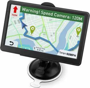 _Mega Brand GPS - Navigation System, 2025 America/Canada/MX Maps Free Lifetime Update, Voice Guidance, Speed and Red Light Warning, 7 Inch Touchscreen Vehicle GPS para carros Trucker