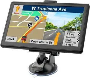 _Mega Brand GPS  with Lastest 2024 Map, Free Lifetime Update, Car GPS Navigation System for Truck Commercial Drivers, Support Postcode POI Search, Voice Guidance, Speedcam Speedlimit Alerts, FM