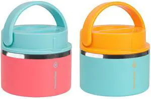 _Mega Brand 12 oz Double Wall Insulated Food Jar, 2-Pack, Mint + Sherbet/Tangerine + Mint