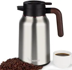 _Mega Brand  Coffee Carafe 51oz - 36 Hours Coffee Thermal- Insulated 304 Stainless Steel Hot Beverage Dispenser - Coffee Carafes For Keeping Hot/Cold Coffee, Tea, Water, Drink Dispenser for Parties
