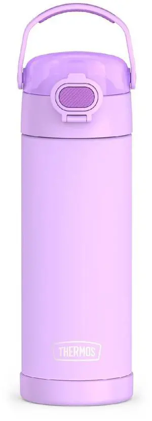 _Mega Brand FUNTAINER 16 Ounce Stainless Steel Vacuum Insulated Bottle with Wide Spout Lid, Neon Purple