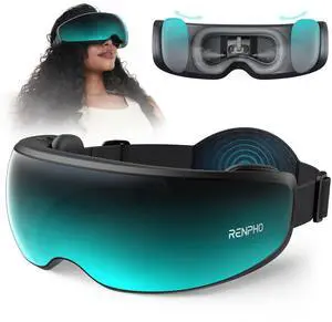 _Mega Brand Eyeris Caligo Eye Massager with Mist & Temple Massage, Slidable Temple Massager for Migraines, Birthday Gifts for Mom Dad Women Men Her Him, Eye Mask,Head Circumferences 21.7in to 27.5in