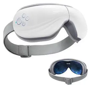 _Mega Brand 5 Mode Heated Eye Massager with Heat and Cooling for Dry Eyes Relief, Eye Massage with Bluetooth Capability and Voice Announcement, Mothers and Father Day Gift