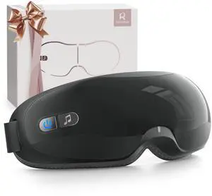 _Mega Brand Eye Massager - Christmas Birthday Gifts for Women Men, Heated Eye Massager for Migraines, Relaxation Gifts for Women, Mom, Reduce Eye Strain Dry Eye Migraine Relief(Black)