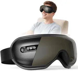 _Mega Brand Eye Massager with Heat, Heated Eye Mask for Migraines with Bluetooth Music Eyes Care Gift with 4 Massage Modes and 180° Folding Design Massages Eyes Muscles Gifts for Friend Mom and Dad,