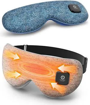 _Mega Brand Heated Eye Mask - Cordless Eye Mask for Dry Eyes, FSA - HSA Eligible, Eye Relief, Improved Sleep, Washable Eye Heating pad for Travel and with Replaceable Shell (Gray)