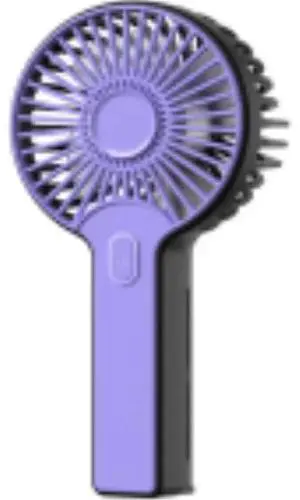 _Mega Brand Purple Handheld Desk Fan ,2-in-1 Portable Fan with Handle Air-Out, Dual Charging Type-C/Micro USB, 1200mAh 18650 Battery, 3 Speeds, Table-Top Tilt & Palm-Cooling, Travel Fan for Office,