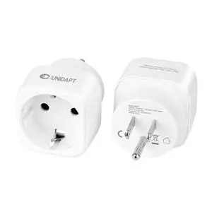_Mega Brand 2 Pack European to US Plug Adapter, Europe to USA Adapters, Travel from EU to American Outlets, Pin Converter German French Spanish to USA Canada Mexico, Type B