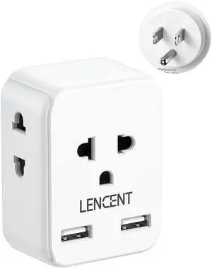 _Mega BrandEU to US Plug Adapter, European to USA Outlet Adaptor with 2 USB, Europe to American Outlet, 3-Sided Outlet Extender, Wall Tap, Mini Charger Box, Travel Plug Converter, Cruise Ship Approved