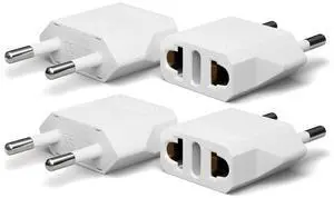 _Mega Brand 4 Pack European Travel Plug Adapter, US to Europe Plug Adapter, European Adapter Type C Pin Adaptor, Outlet Converter America USA to Europe Italy Spain Germany France EU, Power Plug,