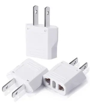 _Mega Brand  3 Pack EU to US Plug Adapter - European to American Plug Adapter