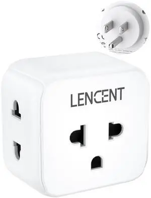 _Mega Brand to US Plug Adapter, European to USA Outlet Adaptor, Travel from Europe to American Outlet, 3-Sided Outlet Extender, Wall Tap, Mini Charger Box, Travel Plug Converter, Cruise Ship Approved
