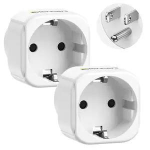 _Mega Brand 2 Pack Europe to US Plug Adapter,European to USA Adapter, American Outlet Plug Adapter, EU to US Adapter, Europe to USA Travel Plug Converter
