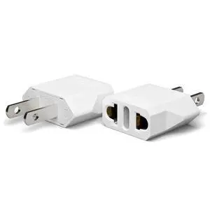 _Mega Brand European to US Plug Adapter, EU to US Adapters, Europe to USA Plug Adaptor, 220V to 110V Plug Pin Converter, Travel Adapters European to American, Canada, Mexico, Type A, 2-Pack