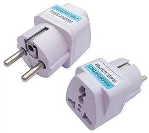 UE3360AK 2 Packs Universal AU US UK to EU Europe Plug AC 250V Power Travel Adapter White UE3360AK 2 Packs Universal AU US UK to EU Europe Plug AC 250V Power Travel Adapter White