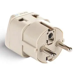 _Mega Brand European Power Adapter Plug, Perfect for Travel To Europe, Germany, France, Spain, Norway, Korea - Universal Socket - Type E/F Outlet - 2 Inputs - Safe Grounded Connection