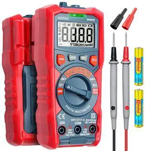 _Mega Brand Multimeter Tester, TRMS 4000 Counts Volt Meter Auto-Ranging Ohmmeter Digital 1.5v/9v/12v Battery Voltage Tester Measure Voltage Current Resistance Diodes Continuity Capacitance with NCV