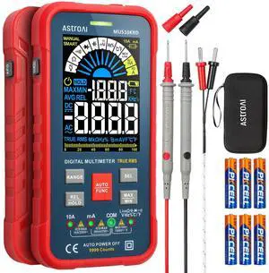 _Mega Brand Multimeter Tester 10000 Counts TRMS Auto-Ranging Color LCD Screen Digital Volt Meter, Fast Accurately Measures Voltage Current Amp Resistance Continuity Duty-Cycle Capacitance Temperature