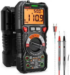 _Mega Brand Digital Multimeter TRMS 6000 Counts Voltmeter Auto-Ranging Fast Accurately Measures Voltage Current Amp Resistance Diodes Continuity Duty-Cycle Capacitance Temperature for Automotive