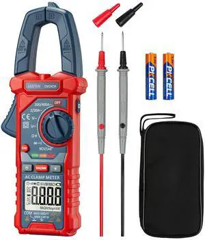 _Mega Brand Digital Clamp Meter Multimeter 2000 Counts Amp Voltage Tester Auto-ranging with AC/DC Voltage, AC Current, Resistance, Capacitance, Continuity, Live Wire Test, NCV, Blue