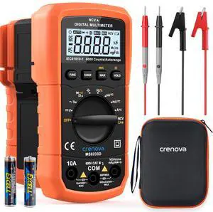 _Mega Brand Multimeter 6000 Counts Digital Multimeter DC AC Volt Meter Ohm Volt Amp Tester Measures Voltage Current Resistance Capacitance Continuity Diode Duty-Cycle Frequency NCV Live Wire Test