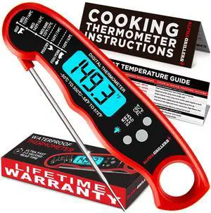 _Mega Brand  Meat Thermometer Digital - Instant Read Food Thermometer for Cooking Grilling Air Fryer Griddle Probe Kitchen Gadgets Essentials BBQ Accessories Grill Gifts for Men Him Dad Birthday