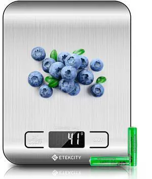 _Mega Brand Food Kitchen Scale, Digital Grams and Ounces for Weight Loss, Baking, Cooking, Keto and Meal Prep, LCD Display, Medium, 304 Stainless Steel