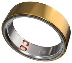 _Mega Brand Health Tracker 5ATM Waterproof Sport Ring Exclusive Vibration Alerts Glossy Titanium Blood Oxygen/Sleep/Emotional Management Women Cycle Prediction Compatible with iOS/Android Gold 11