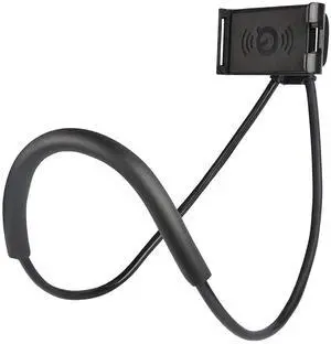 _Mega Brand Cell Phone Stand Hanging on Neck Upgraded, Hands-Free Mobile Phone Holder Clip on Bed/Table 360° Rotation iPhone Tablet Mount Bracket, 27.6''/70 cm Length for 4.7''-6.7'' Screen