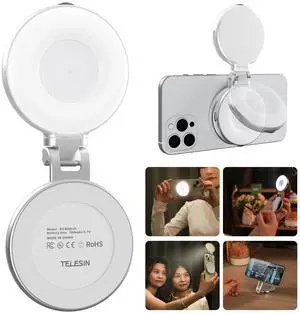 _Mega Brand C03 Magnetic Selfie Light, Phone Light Compatible with iPhone Magsafe, CRI97 360° LED Selfie Ring Fill Light with Mirror for Selfies/Photography/TikTok/Zoom Calls/Video Conference