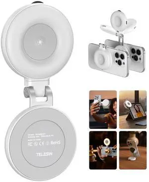_Mega Brand C03 Magnetic Phone Selfie Light Compatible with iPhone Magsafe, CRI97 360° LED Selfie Ring Fill Light with Mirror for Selfies/Photography/TikTok/Zoom Calls/Video Conference (White)