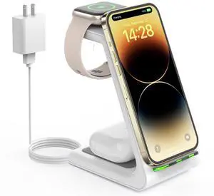 _Mega Brand Wireless Charging Station for Apple - 3 in 1 Wireless Charger Stand Dock Watch and Phone Charger Station for Apple Watch 8/7/SE/6/5/4/3/2, iPhone 16 15-12 Pro Max SE XS X, Samsung,